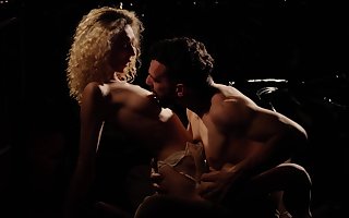 Curly young blonde shares energized foreplay in advance to fucking like a pro