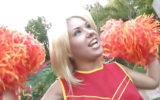 FFM threesome with blonde cheerleaders and their friend - HD